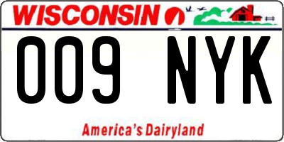 WI license plate 009NYK