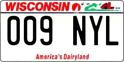 WI license plate 009NYL