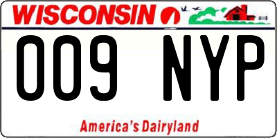 WI license plate 009NYP