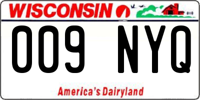 WI license plate 009NYQ