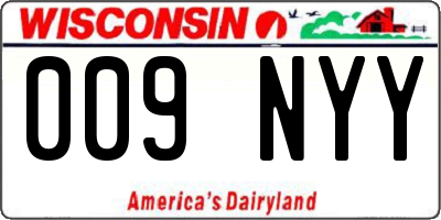 WI license plate 009NYY