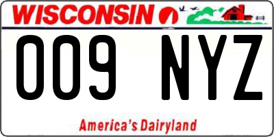 WI license plate 009NYZ