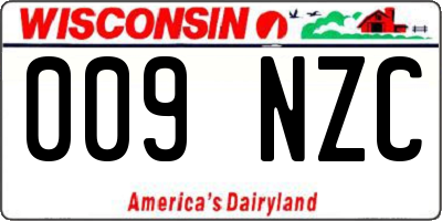 WI license plate 009NZC