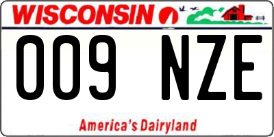 WI license plate 009NZE
