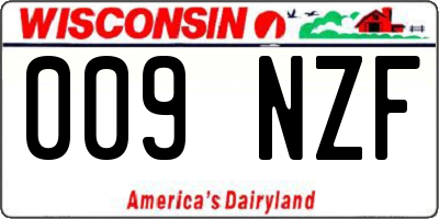 WI license plate 009NZF