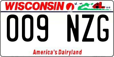 WI license plate 009NZG