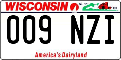 WI license plate 009NZI
