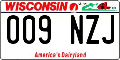 WI license plate 009NZJ