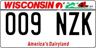 WI license plate 009NZK