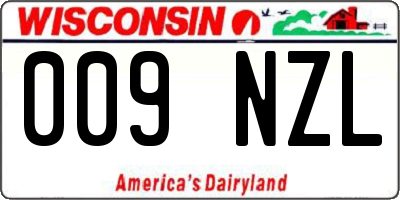 WI license plate 009NZL