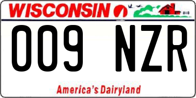WI license plate 009NZR
