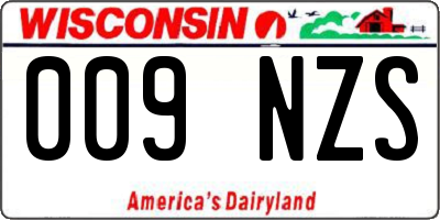 WI license plate 009NZS