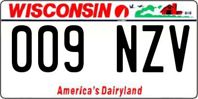 WI license plate 009NZV
