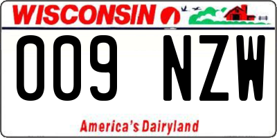 WI license plate 009NZW