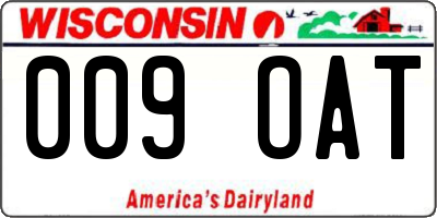 WI license plate 009OAT