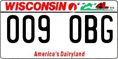 WI license plate 009OBG