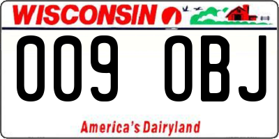 WI license plate 009OBJ