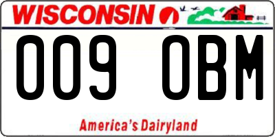 WI license plate 009OBM