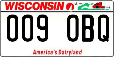 WI license plate 009OBQ