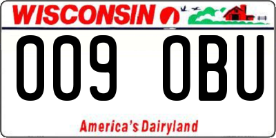 WI license plate 009OBU