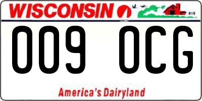 WI license plate 009OCG