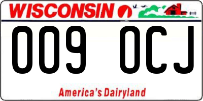 WI license plate 009OCJ