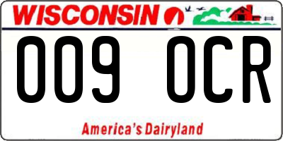 WI license plate 009OCR