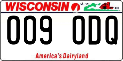 WI license plate 009ODQ