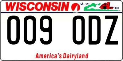 WI license plate 009ODZ