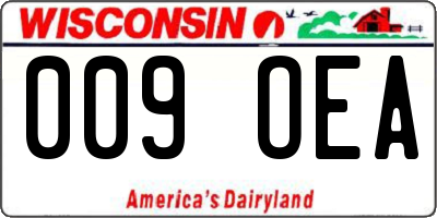 WI license plate 009OEA