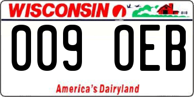 WI license plate 009OEB