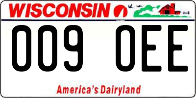 WI license plate 009OEE