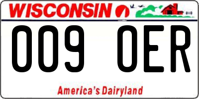 WI license plate 009OER
