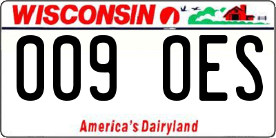 WI license plate 009OES