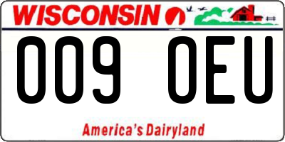 WI license plate 009OEU