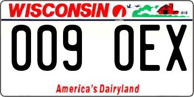 WI license plate 009OEX