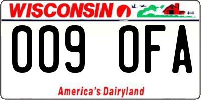 WI license plate 009OFA