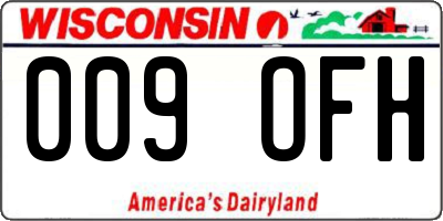 WI license plate 009OFH