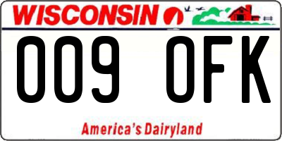 WI license plate 009OFK