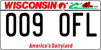 WI license plate 009OFL