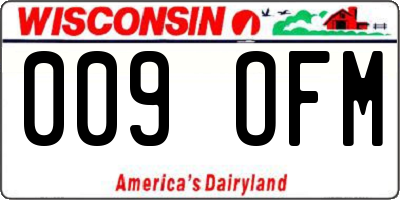 WI license plate 009OFM