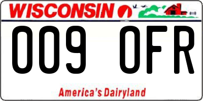 WI license plate 009OFR