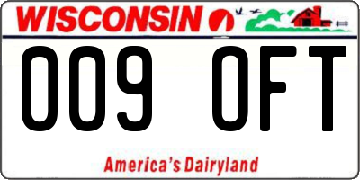 WI license plate 009OFT