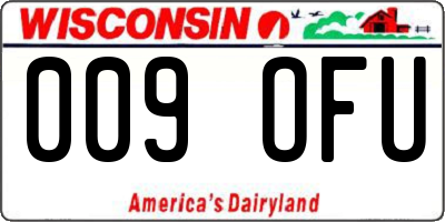 WI license plate 009OFU