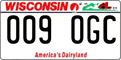 WI license plate 009OGC