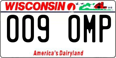WI license plate 009OMP