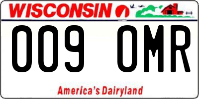 WI license plate 009OMR