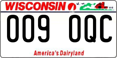 WI license plate 009OQC