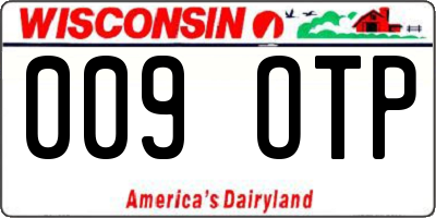 WI license plate 009OTP