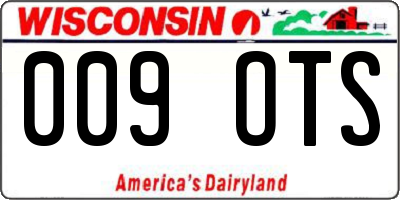 WI license plate 009OTS